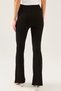 Women's Black High Waist Flare Leg Steel Knitted Leggings - 4