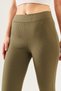 Women's Khaki High Waist Ribbed Spanish Leg Tights - 2