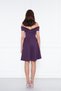 Plum Sweetheart Collar Off-Shoulder Flexible Scuba Fabric Mini Flared Dress - 9