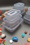 Food Storage Container Set of 9 PP 5 Luxury Stylish Box That Can Enter Microwave and Deep Freezer - 4