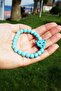 Turquoise Natural Stone Women's Bracelet with Tiger Figure - 2
