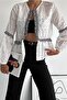 Women's White Tasseled Scallop Embroidery Cotton Jacket - 3