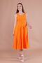 Orange Square Collar Thick Strap Midi Dress - 6