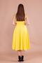 Yellow Square Collar Thick Strap Midi Dress - 8