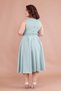 Mint Green Square Collar Thick Strap Plus Size Midi Length Dress - 8
