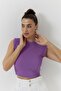 Vatkalı Mor Crop Top - 5