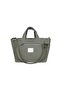 Hishi Tote Bag Mint Canvas Bag Tan Shoulder Strap Shipped - 4