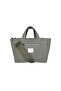 Hishi Tote Bag Mint Canvas Bag Tan Shoulder Strap Shipped - 5