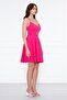 Fuchsia Back Rope Tied Woven Fabric Flared Pleated Mini Evening Dress - 7