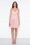Powder Back Rope Tied Woven Fabric Flared Pleated Mini Evening Dress - 7
