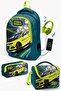 Kids Nephti Highlighting Yellow Car Patterned 3-Piece School Bag Set with USB SET0124319