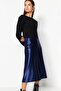 Indigo Saten A Kesim/Çan Form Midi Örme Etek TWOAW24ET00088 - 8