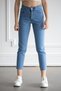 Asian xtc Light Blue Colorfast Mom Jean Women Boyfriend High waist Power lycra - 4