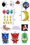 3-Piece Pijamaskeliler Balloon Set Pjmasks Cat Kids Owl Girl Lizard Child - 2