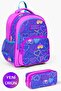Kids Light Pink Lavender Heart Patterned 2-Piece School Bag Set GOSET0223401