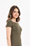 Women's Seamless Ribbed Short Sleeve Blouse 9009 - 2