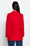 Dark Red Oversized Lined Double-Breasted Woven Blazer Jacket TWOAW21CE0145 - 7