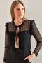 Women's Black Patterned Knitwear Knitted Cardigan 20234098 - 4