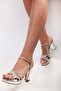 Women's Saen Silver Mirrored Stone Platform Heeled Shoes - 3