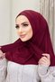 Snap Fastener Hijab Swimsuit Top Compatible Hijab Bonnet Burgundy - 2