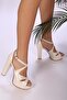 Women's Russel White Skin Platform Heeled Shoes - 4