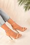 Women's Midia Single Strap Skin Heeled Shoes - 4