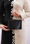 Women's Black Plated Evening Dress Clutch Portfolio Bag - 4