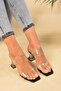 Women's Juliette Black Transparent Strap Heeled Slippers - 5