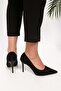 Women's Podelta Black Suede Classic Heeled Stiletto - 4