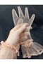 Bella evening dress bridal gloves short salmon