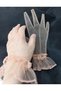 Bella evening dress bridal gloves short salmon - 3