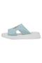 Women's Vegan Leather Turquoise Slippers - Sleeping Dogs Design - 3