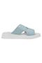 Women's Vegan Leather Turquoise Slippers - Sleeping Dogs Design - 4