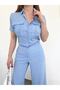 Women's Button-Detail Flap Pants Set - 2