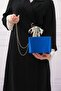 Women's Cobalt Bluemavi Satin Evening Clutch Portfolio Bag - 5