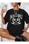 Malibu Tennis Printed Oversize Crew Neck T-shirt - Combed Cotton - 4