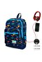 Kids Navy Blue Dinosaur Patterned 3-Piece School Bag Set with USB GOSET0123289 - 2