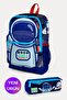 Kids Cobalt Blue Astronaut Patterned 2-Piece School Bag Set GOSET0223724