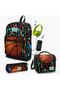 Kids Black Basketball Patterned 3-Piece School Bag Set with USB GOSET0123281 - 7