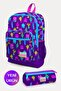 Kids Purple Pink Cactus Patterned 2-Piece School Bag Set GOSET0223108