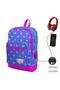 Kids Lavender Pink Heart Patterned 3-Piece School Bag Set with USB GOSET0123806 - 2