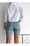 WOMEN'S WHITE CLOTHED OVERSIZED CROP POPLIN SHIRT GM5521 - 5