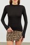 Women's Black Crew Neck Finger Detailed Body - 4