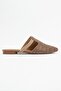 PESA Brown Straw Stone Women's Slippers - 6