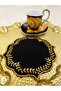 منديل عرض جانبي من اللباد المطرز بنمط برج العذراء مكون من 6 قطع وقاعدة أكواب