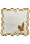 6-Piece Spike Patterned Embroidery Linen Coffee Side Presentation Napkin & Coasters - 2