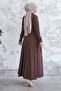 Sivya Collar Button Sash Braided Robe - Brown - 5