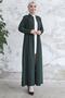 Elena Waist Detailed Hooded Abaya - Khaki - 3