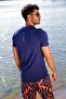 Navy Blue Men's Swimming T-Shirt T2343 - 2