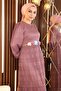 Lace Belt Floral Dress Dusty Rose 10242 - 2